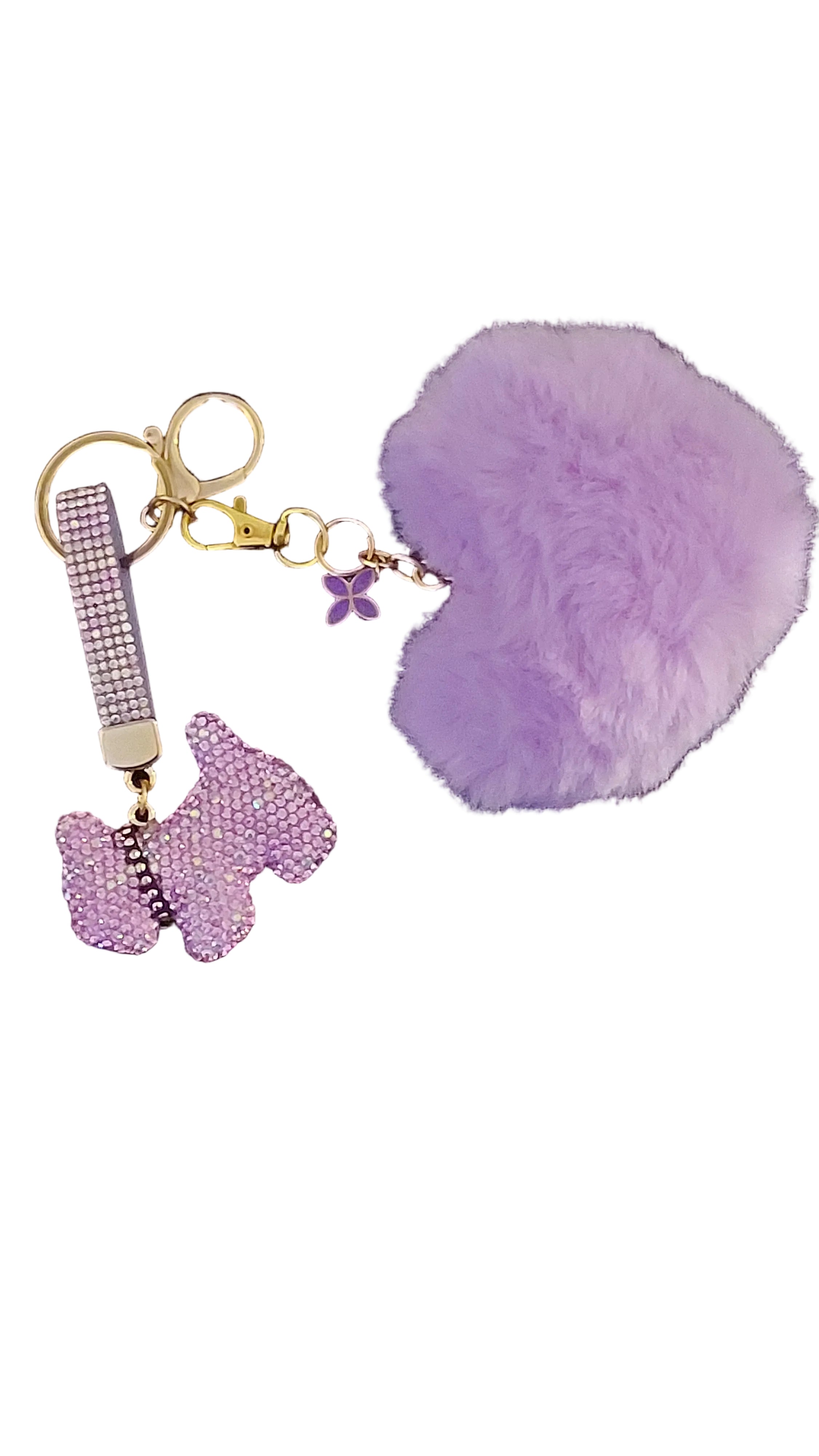Terrier keychain/bagcharm w pompom bagcharm