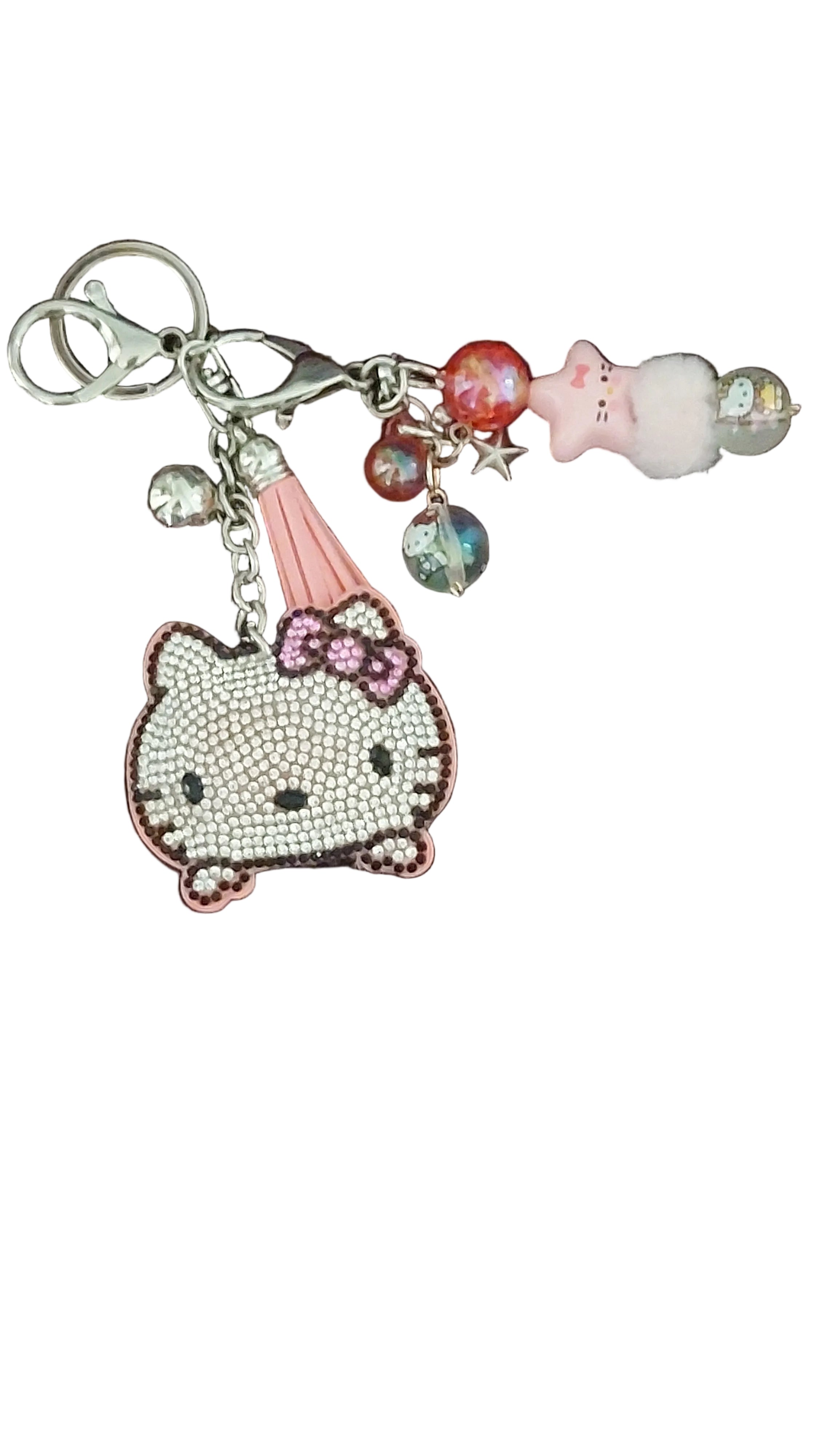 Pink cat keychain/bagcharm