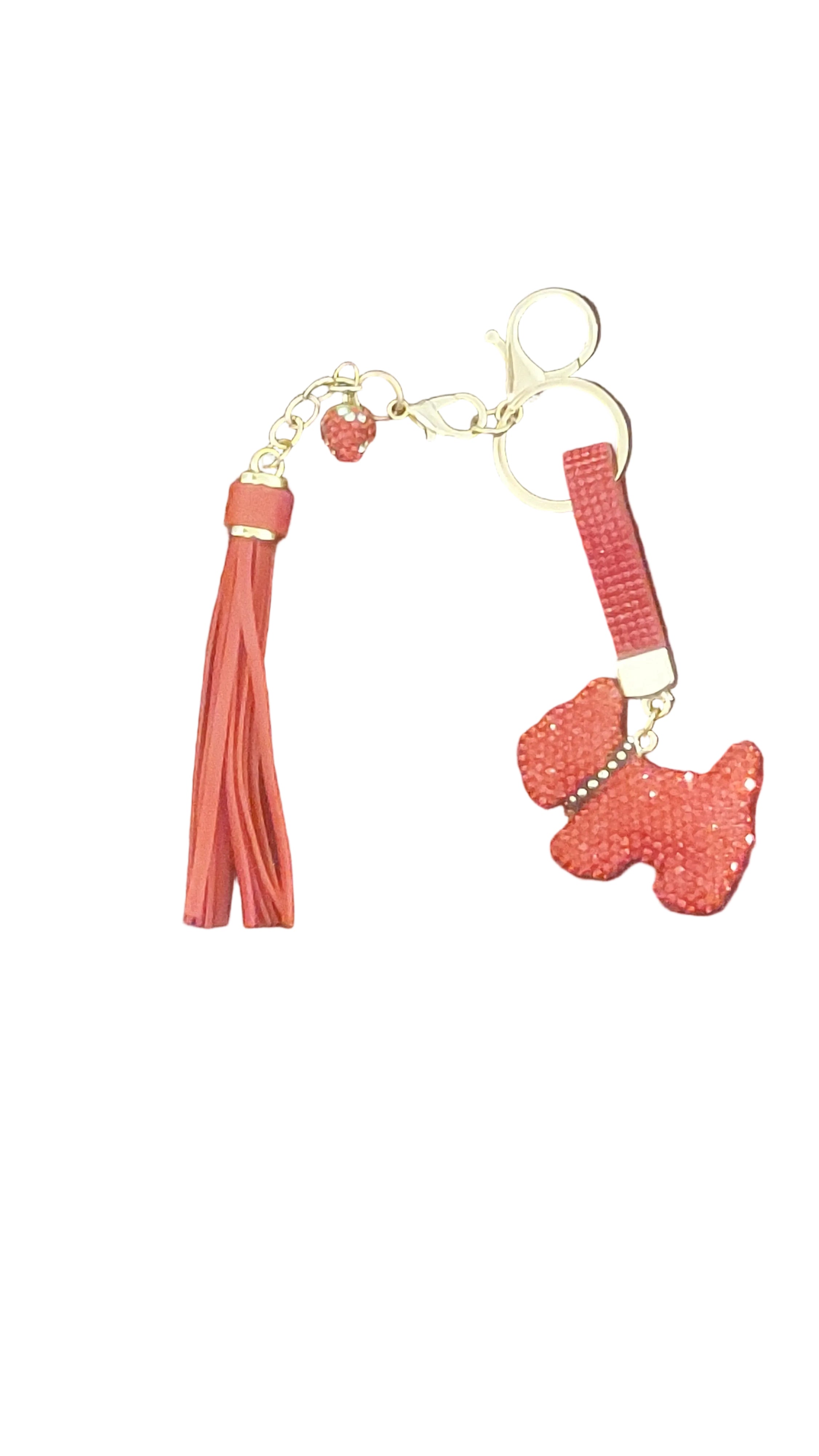 Terrier keychain w/ tassle charm