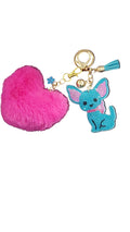 Chihuahua keychain/charm and pompom charm