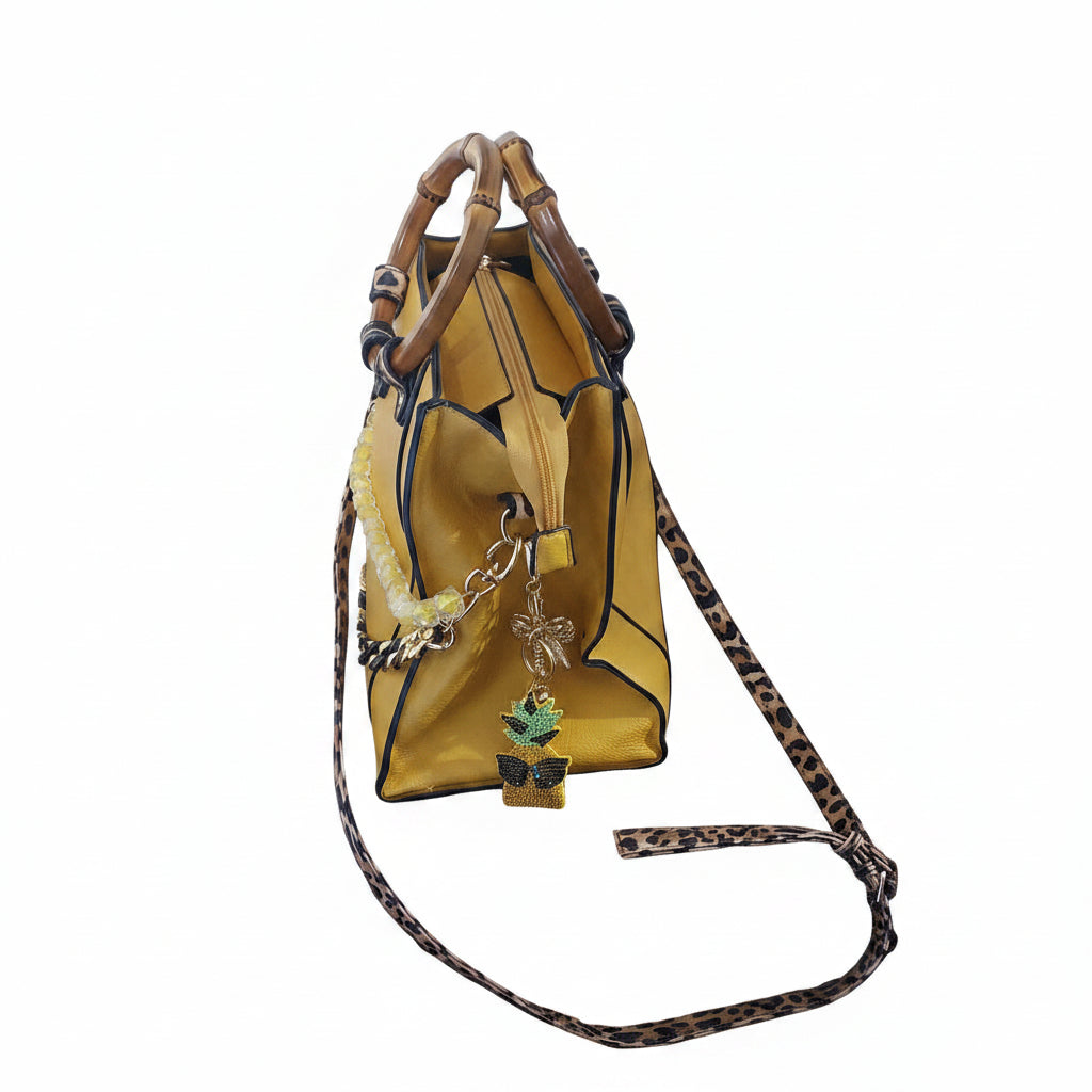Gold purse w bagchains, keychain and bagcharm