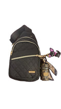 Black crossbody bag w/keychain/ charms