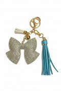 Bow keychain/bagcharm w detachable tassle bagcharm