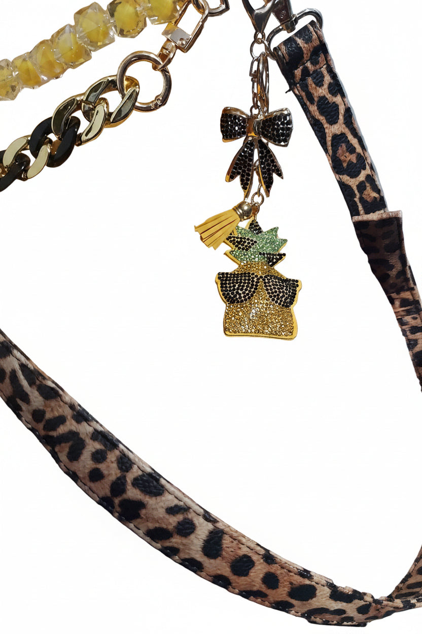 Gold purse w bagchains, keychain and bagcharm