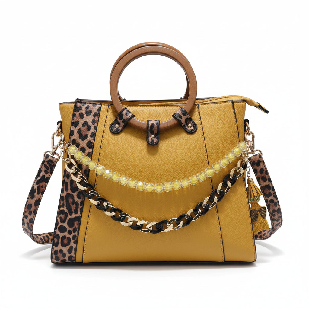 Gold purse w bagchains, keychain and bagcharm