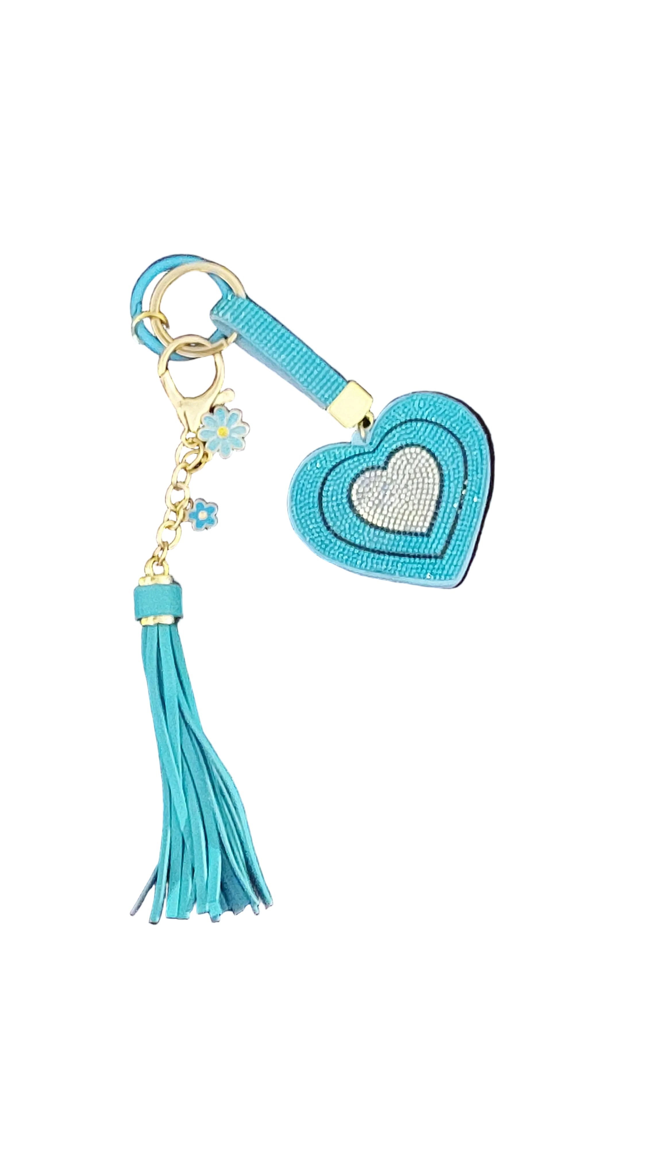 Heart keychain/bagcharm w/tassle bagcharm